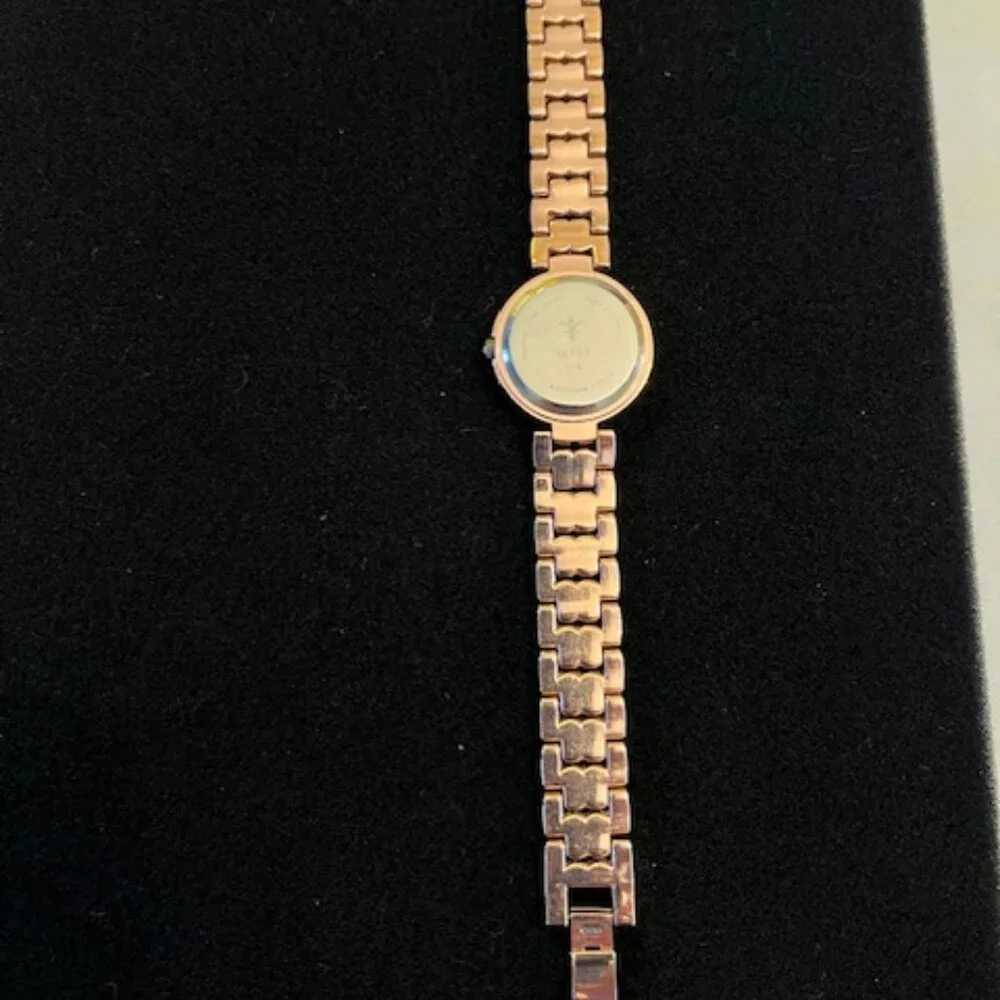 FLEUR DE LIS | Rose Gold-tone finish watch with crystal-set bezel-NEW Battery